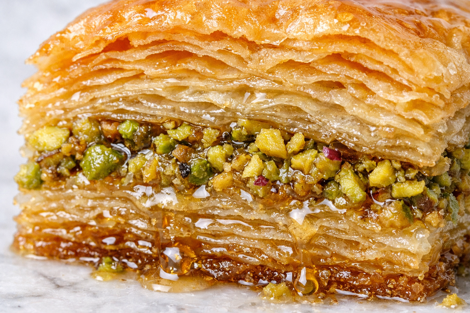 Baklava katman yapısının kesit görünümü